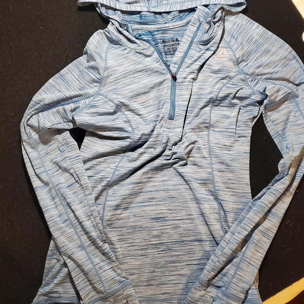 Reebok long sleeve blue sporting shirt